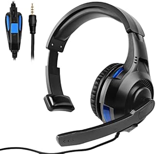 Joso Gaming Headset for PS5 PS4, 3.5mm Wired Online Gaming One Ear headsets with Microphone for Xbox/PS5/PS4/Switch, Game Headphone with Volume Control for PC/Laptop/Tablet/Smartphone