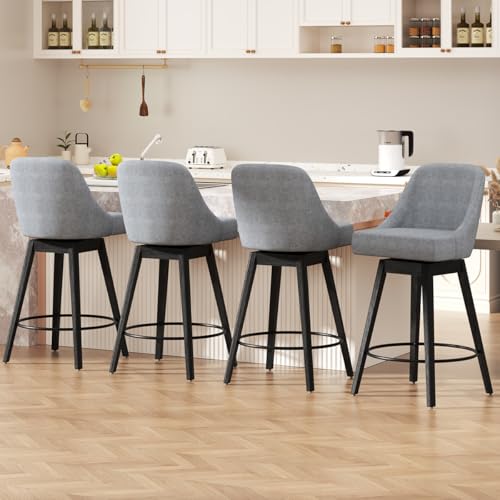 COCO DESIGN Swivel Bar Height Bar Stools Set of 4,