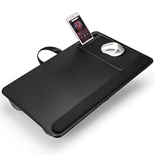 Lap Desk for Laptop, Home Office Laptop Desk for Bed Couch with Mouse Pad, Wrist Rest and Phone Holder - Fits Up to 17 Inch Laptops - Black