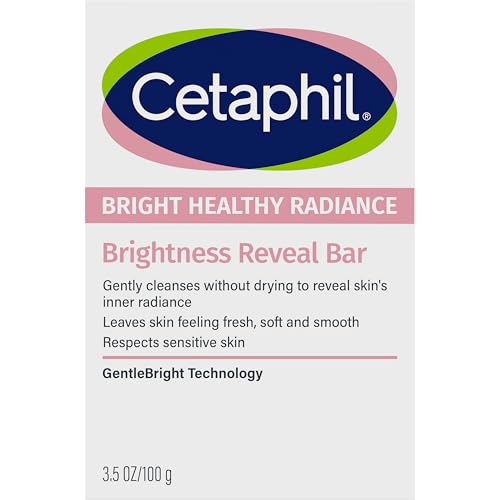 Cetaphil Bright Healthy Radiance Reveal Bar 100g, Brightening Cleansing Bar for Face & Body with Niacinamide & White Sea Daffodil Extract, Helps Improve Uneven Tone, Dermatologist Tested