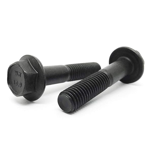 (30 Pieces) M10-1.5x55 Class 10.9 Hex Flange Bolts Phos & Oil