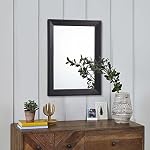AAZZKANG Black Wall Mirror with Wood Framed Rectangle Decorative Hanging Mirror for Bedroom Bathroom Living Room