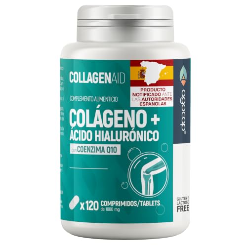 Colágeno Hidrolizado Puro + Ácido hialurónico enriquecido con Coenzyme q10, dois alta. Collagen Capsules 120 - Colágeno Grabado en España, Agocap (Suministro para 2 meses)