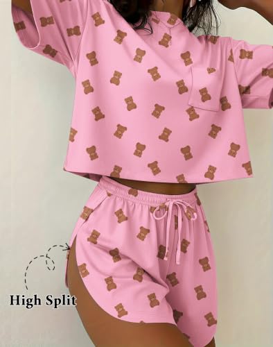 Image of Ekouaer Womens Pajama Sets Sexy Lounge Sets Side Split Short Pj Sets