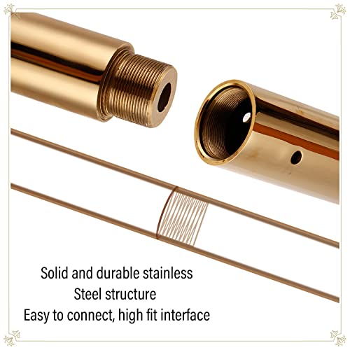 CIRCIR Spinning Pole Portable Removable Gold Dancing Pole 45mm Spinning & Static - Portable Fitness Exercise Stripper Professional Pole Dancing Kit for Home Apartment Gym Club, Loads 200kg - Thumbnail 4