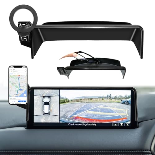 MOCHENT for MagSafe Car Phone Holder for 2021-2025 Mazda CX5 CX-5 Accessories, Magnetic Phone Holder 360° Cell Phone Mount with Sunglasses Storage Box (10.25-Inch Screen Fixed Clip)