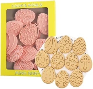 Zestaw foremek do ciastek wielkanocnych, 10 sztuk, plastikowe stemple do jajek wielkanocnych, foremki do ciastek wielkanocnych do samodzielnego pieczenia