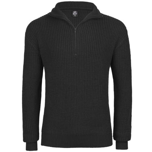Individual Wear Men's Marines Quarter Zip Sweater - Warm Classic Regular Fit Knitted Casual Pullover with High Collar4
