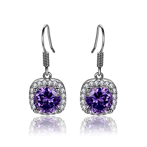 Boucles d'oreilles améthyste naturelle argent 925 pour femmes