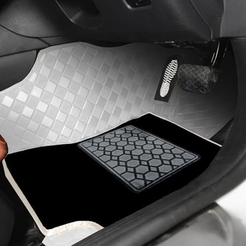 Image of Accessories 9D Luxurious Car Floor Mats Only Compatible with KIA Seltos (Manual) 2026 |100% Waterproof & Washable | Luxury 9D Car Foot Mats - Ice Grey