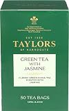 Taylors of Harrogate Green Tea with Jasmine, Pillow Tea Bags, 50 Count (Pack of 1), Delicate, Floral and Sweet, Caffeinated, Enjoy Hot or Iced, 50 Teabags