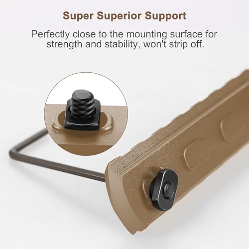 Bontok Single Picatinny Aluminum Accessory Rail Set for 3 5 7 9 11 13 Slots with 13 T-Nuts & Screws, 6 Wrench (Rounded Corner)
