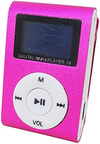 1 x MP3 Player Aluminum with LCD Screen Clip Micro SD MP3 Player Pink