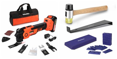 WORKPRO Laminate Wood Flooring Installation Kit and ValueMax 20V Cordless Oscillating Tool with Battery