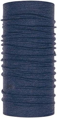 BUFF Adult Midweight Merino Wool Multifunctional Headwear and Face Mask, Night Blue Melange, One Size