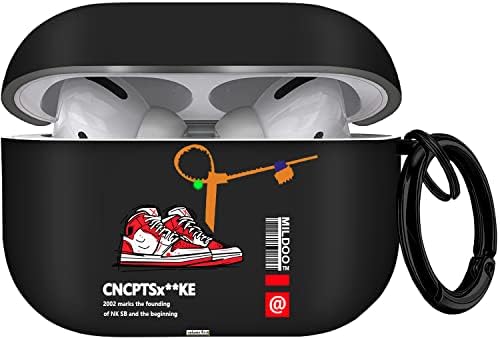EJMM for Airpods Pro Case, Special Designed Hot Off Sport Patten Airpods Pro Case Cover Compatible Airpods Pro 2019 for Men Women,Black Red Shoes