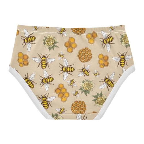Joisal Vintage Flowers Bees Panties Little Girl Toddler Underwear Floral Cotton Personalized Kids Briefs Undies 2t2