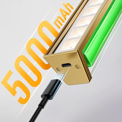 Image of Afyuol Picture Lights for Wall, Brass Battery Operated Picture Light 16in Art Light CCT Dimmable Recharging Battery Wall Light with Remote Control for Living Room Gallery