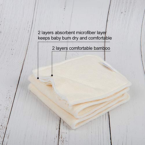 Miniatura 3 de Alvababy Forros De Bambú Viscosa De 4 Capas Reutilizables Para Pañales De Tela 12pcs 12mb-Es