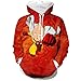 Anime One Punch-Man Cosplay Saitama Pull à Capuche, Unisexe Impression 3D Sweat-Shirts décontractés pour Les Fans de Saitama,Rouge,3XL