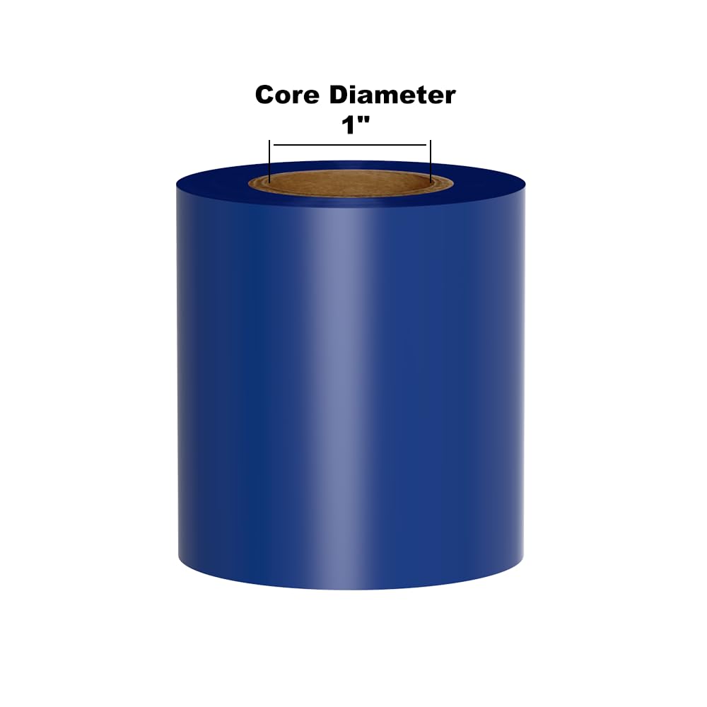 Nastro Premium (inchiostro) Etichetta, Nastro per Etichettatrice su nucleo da 1'' per DuraLabel, LabelTac, VnM SignMaker, SafetyPro e altri, blu, 5,8 cm x 984