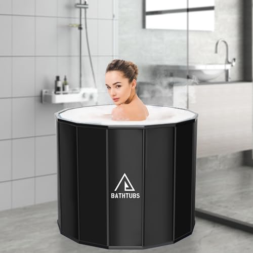 STARBRILLIANT Upgrade-Portabel-Badewanne Erwachsene（80x66 CM）-Faltbare Kältebadewanne zur Erholung - Zusammenklappbare Badewanne für Dusche/SPA Outdoor - Eisbad für Sportler