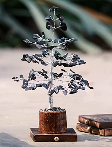 Image of ZAICUS Black Tourmaline Crystal Tree Feng Shui Bonsai 7-8 Inch