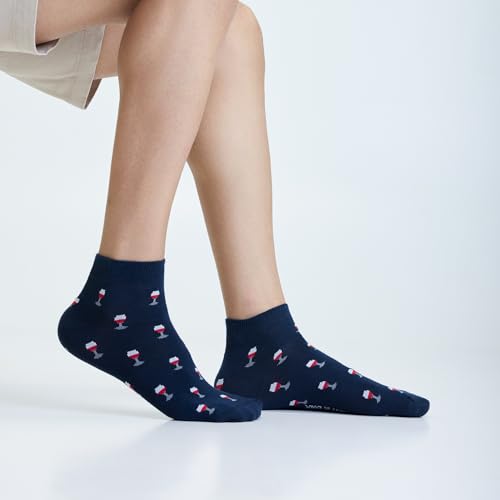 Image of Mint & Oak Men Ankle Socks, Printed Funky Socks, Cotton Unisex Ankle Length Sock, Odour Free Socks - Pack of 1
