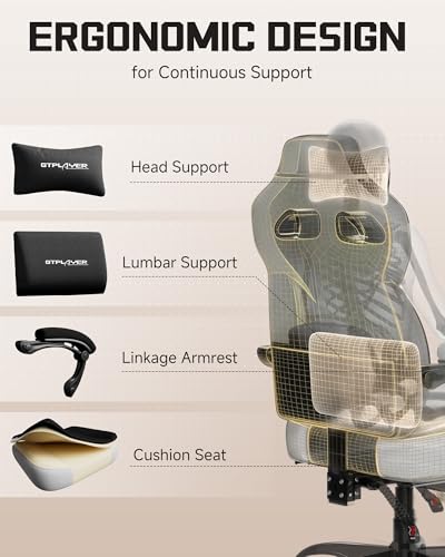 Image of GTPLAYER Gaming Chair for Adults, Ergonomic High Back Chair with Footrest