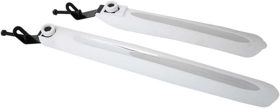 Alomejor 1 Pair Bicycle Mudguard Plastic Front and Rear Bike Mountain Road Bike Mud Guard Set (White) - Image 5