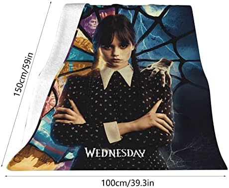 Loupsiy Wednesdays Addams Fluffy Blanket gifts - Familys Halloween Banket 100x150cm Flannel Fleece Merchandise -Wednesdays Bedding Soft Sofa Blankets For Home Decor