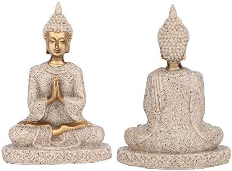 Pragmatic Buddha Statue,Meditating Seated Buddha Statue Carving Figurine Craft for Home Decoration Ornament(A Gold, B Gold)(A Gold)