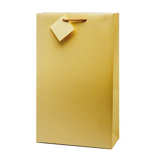 notjustballoons Luxurious Gift Bag for Birthdays Christmas Weddings or Corporate Gifts, UK Made (Large 15X9X4 inch, Gold)