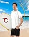 Roadbox Men's Swim Shirts Short Sleeve, SPF UPF 50+ Sun Protection Quick Dry Rash Guard Water T-Shirts, Moisture Wicking Tee Tops for Fishing Surf Beach (White,L)