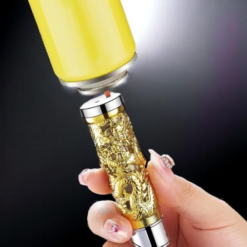 Encendedor llama jet ajustable recargable dragón dorado miniatura 6