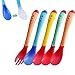 Maberry Baby Spoons Feeding Set Soft Silicone Tip Heat Sensitive FDA Approved BPA Free 4Pcs Multi Color Infant Spoons and 1Pcs Fork - 5Pack (5 Multi color)