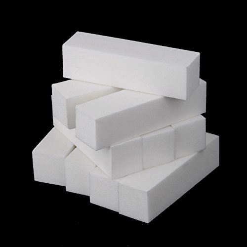 Anself 10pcs Bianco Buffer Blocco Acrilico Nail