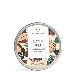 The Body Shop Shea Body Butter, 96H Nourishing Moisture, For Very Dry Skin, Vegan | 200 mL / 6.4 Oz (184g)