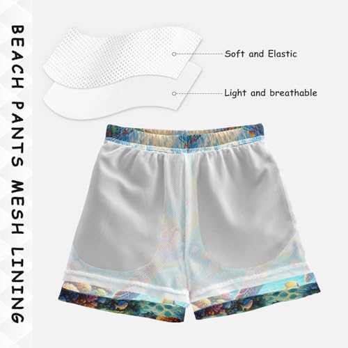 Sea Turtles Sunshine Boys Swim Trunks Quick Dry Toddler Swimsuit Boy Bathing Suits Board Shorts Swimwear 4T4