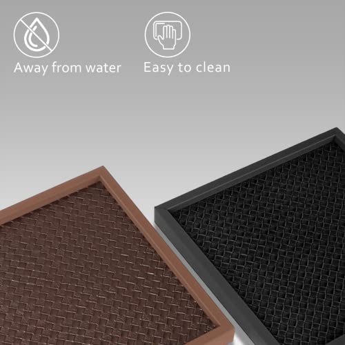Sanzie Plaited Leather Tray For Jewellery Storage Table Organizer For Keys Phone Coin And Sundries. 11In*7.9In*1.7In (Black-Rectangle) #TOP1