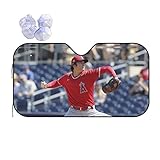 人気 大谷翔平 サンシェード 車フロント ガラスカバー 遮光 断熱 車用 紫外線カット 簡単着脱 吸盤 車用サンシェード 保護四季用 雑貨 140*76cm