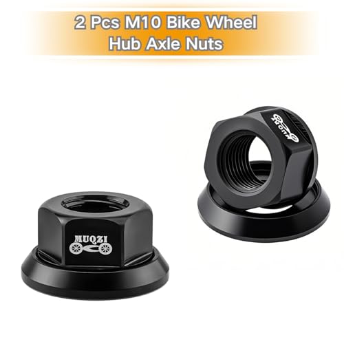 Teocpai 2Pcs M10 Bike Wheel Hub Axle Nuts 7075 Aluminum Alloy Bicycle Hub Flanged Axle Nuts Bike Parts Accessories for Front and Rear Bike Wheel