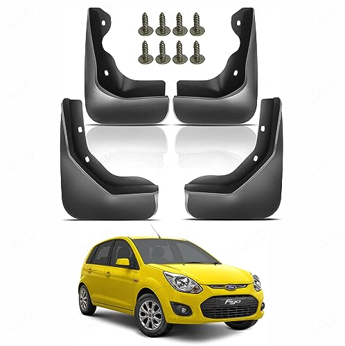 CARIZO Car Heavy Duty Cup Type Splash Mud Guards | OE Type Front and Rear Mud Flaps | Pack of 4 | Compatible with Ford Figo (Type-1) 2010-2015