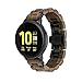 Band 20mm Compatible with Samsung Galaxy Watch/Gear S2 S3/ Active/ Active 2, Natural Wooden Stainless Steel Link Bracelet Strap for Samsung Galaxy Watch 40/42/44mm (Walnut+Black)