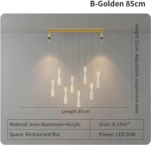 Lámpara de techo LED alargada para mesa de comedor moderna y despacho 2