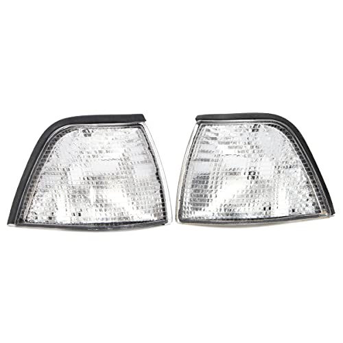 2X Turn Signal Indicator Corner Lights Lamps for BMW 3 Series E36 M3 Z3 Coupe Roadster 316i 318i 320i 325i 1991-2000 (4DR White)