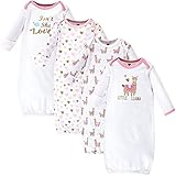 Hudson Baby Unisex Baby Cotton Gowns, Little Llama, Preemie/Newborn