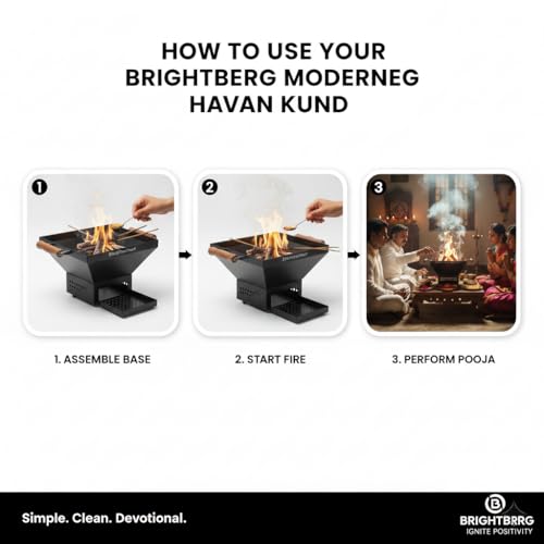 Image of Havan Kund CRC Seat Powder Coating Body for Hanuman Pooja Devi Pooja and All of Pooja for Daily Use Portable Havan Kund with Fix Stand and Easy to Use & Durable