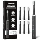 Electric Toothbrush with 6 Brush Heads - Travel Rechargeable Electric Power Toothbrushes, IPX7 Water