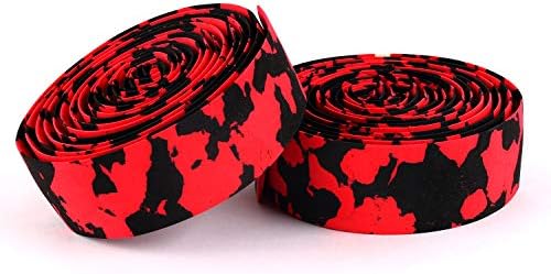 Vinqliq New Super Soft Bike Bicycle Cycling Handlebar Tape Wraps with Bar Plugs (Red & Black)